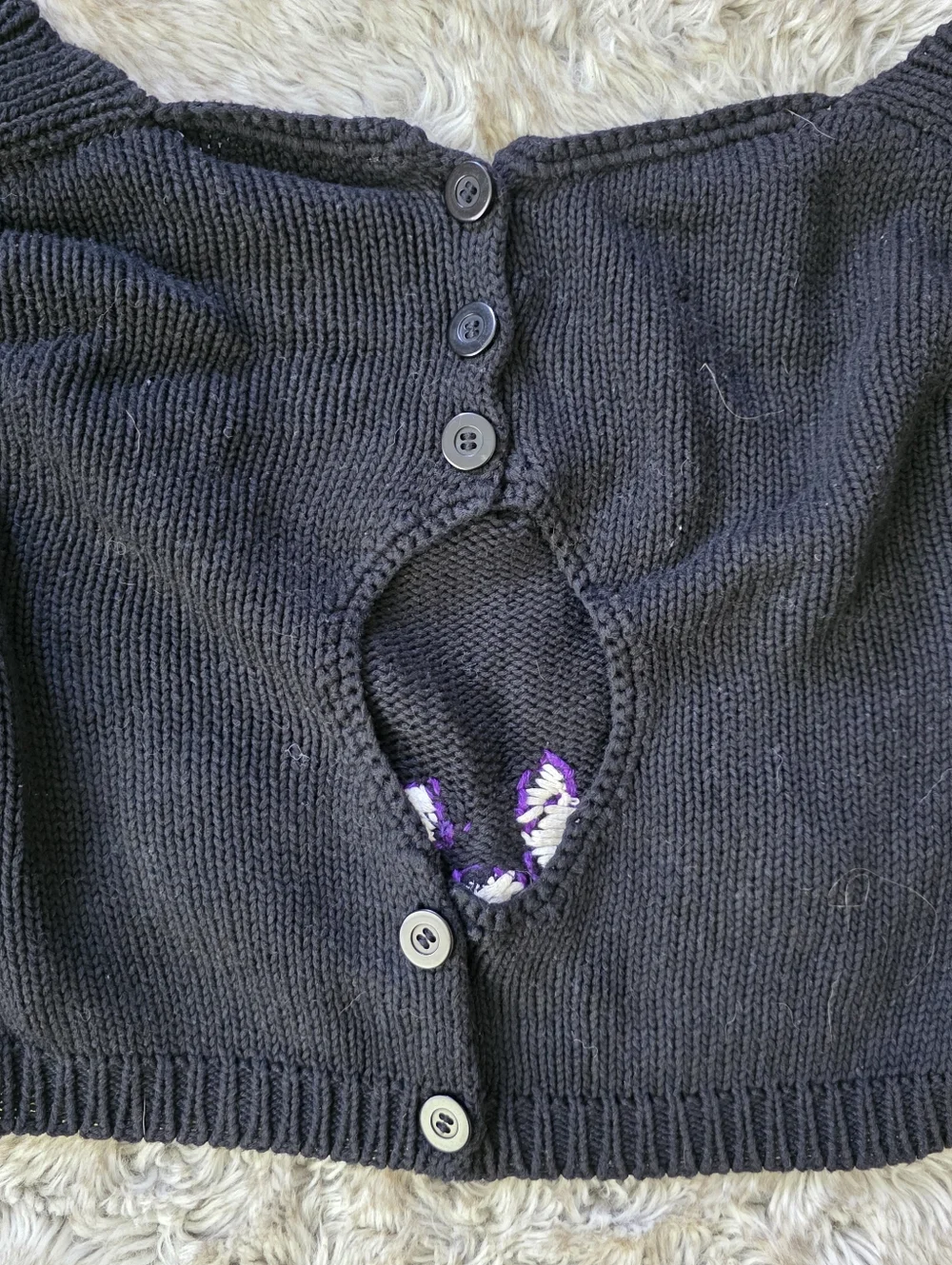 Mandinga Rose Crop Top Black And Lime Green Knit With‎ White And Purple Floral